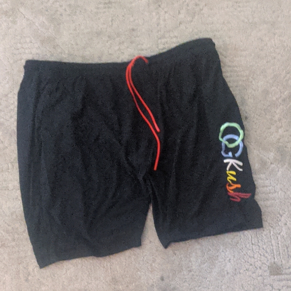 Black Men's Shorts with Multicolor Logo